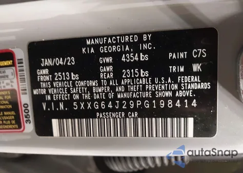 2023 Kia K5 Gt-Line from USA, damaged, VIN 5XXG64J29PG198414